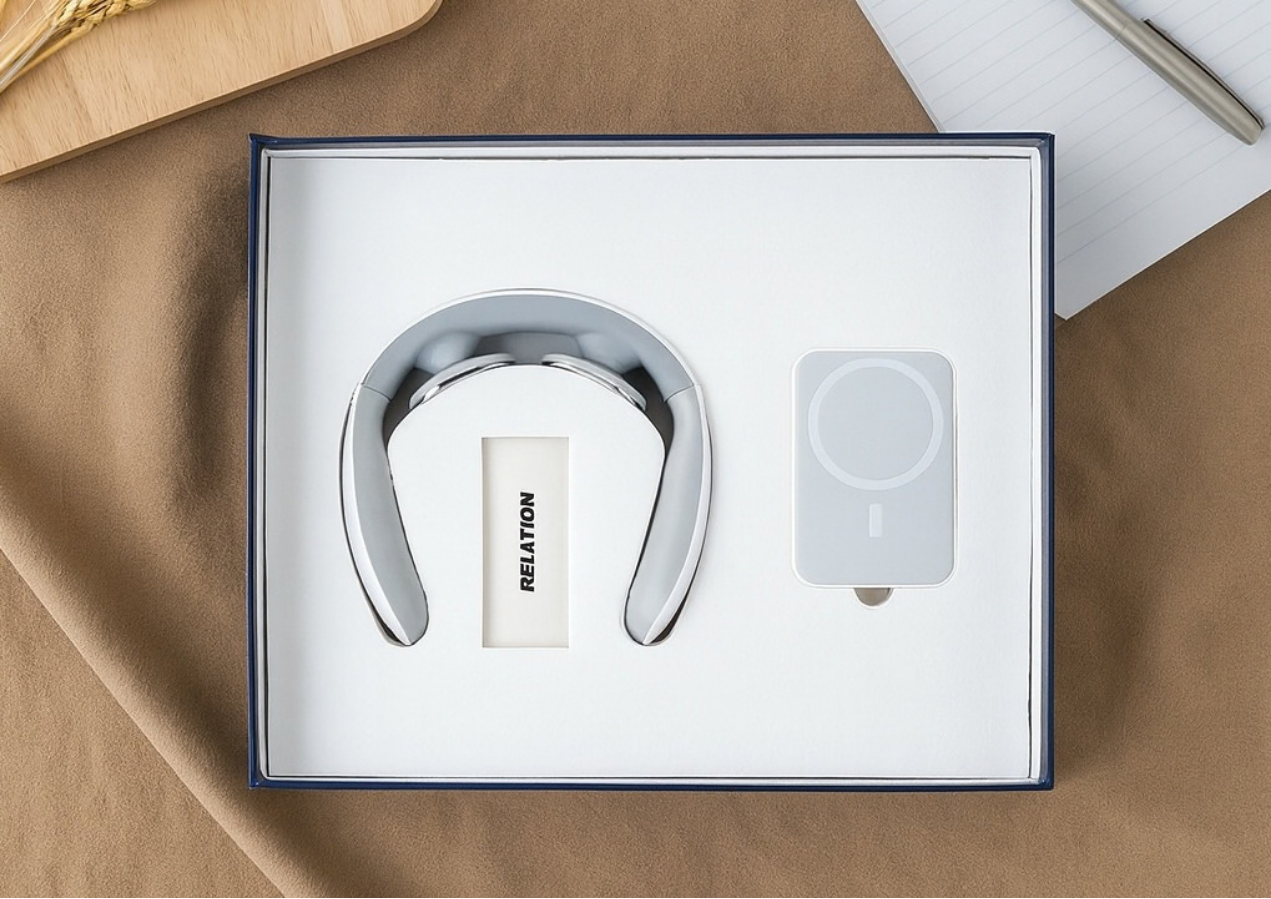 Smart Ergonomic Wearable Neck Fan & Tech Combo